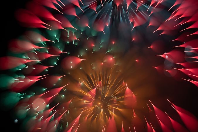 Bright fireworks on night sky