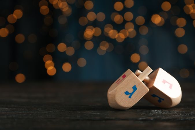 Concept of Jewish holiday, Hanukkah, space for text