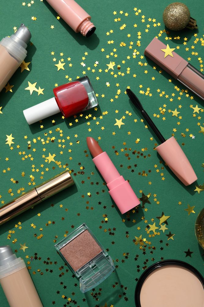 Concept of different cosmetics, different winter cosmetics