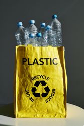 Bag with plastic bottles for recycling