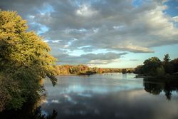 Fall scene along the Stillwater River in Orono, Maine