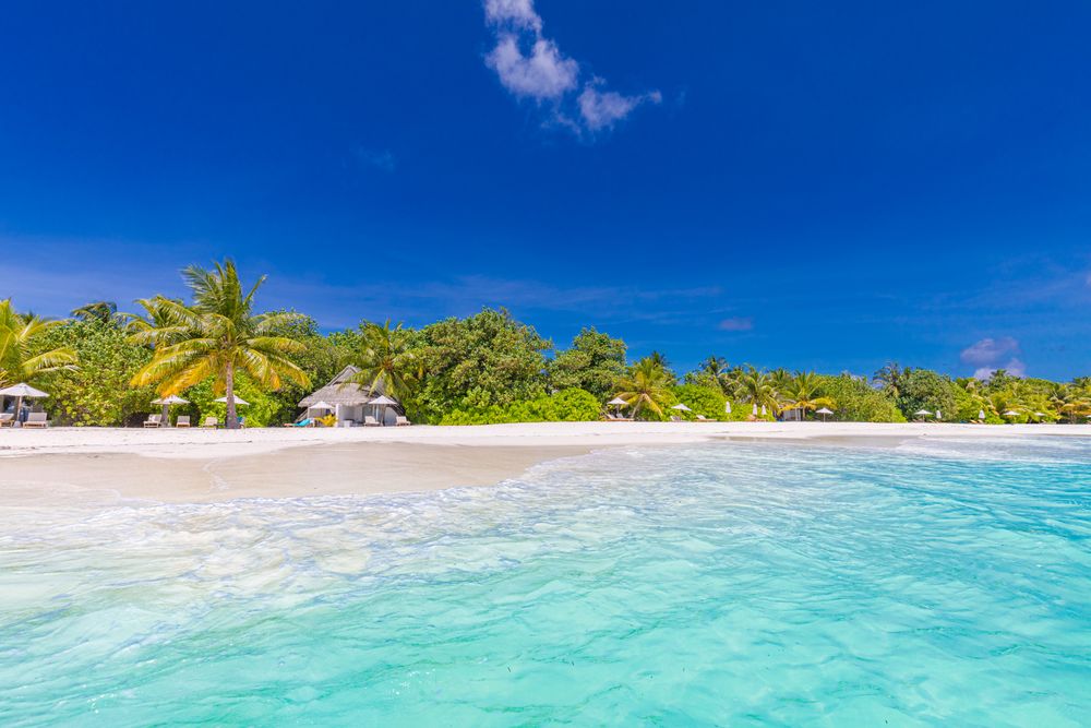 Beach resort as seen from the water