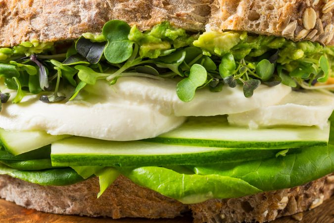 Healthy Organic Vegetarian Green Goddess Sandwich