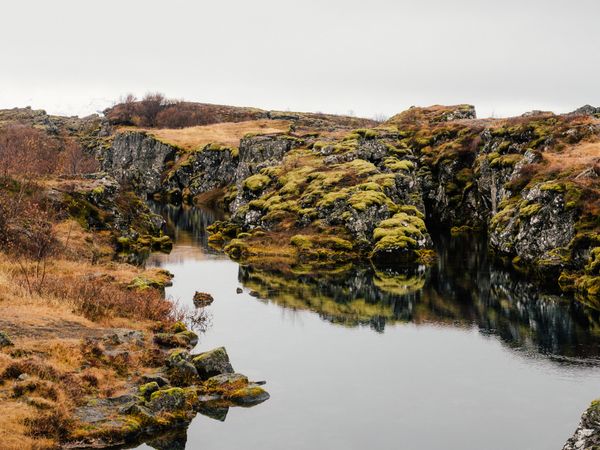 River running between stones