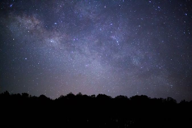 milky way galaxy and space dust in the universe, Long exposure photograph, with grain.