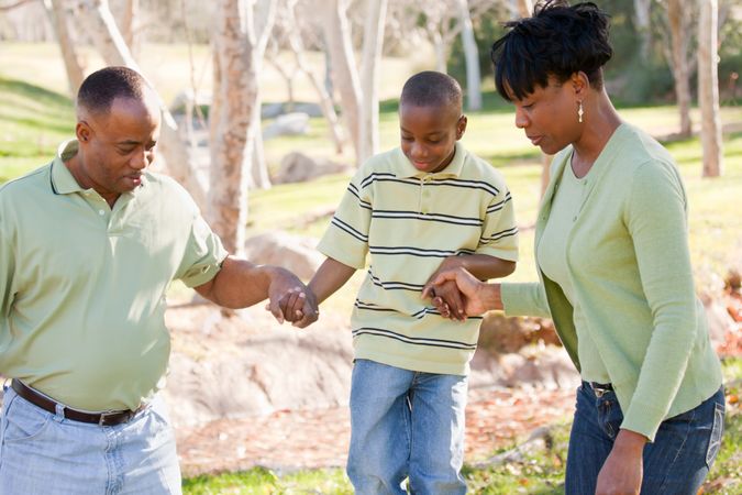 Beautiful Family Playing Outside