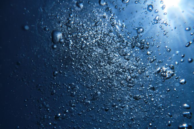 Bubbles in deep sea water
