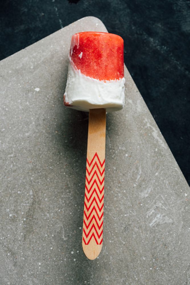 Watermelon and cream popsicle