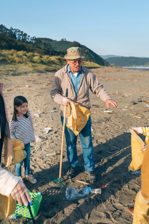 Volunteers preparing to clean the beach