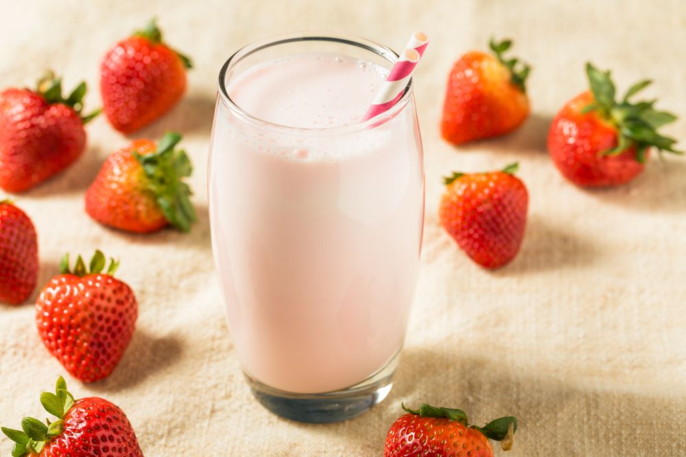 Healthy Pink Strawberry Milk