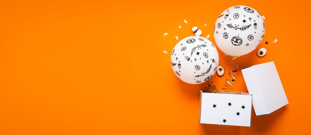 Concept of Halloween, Halloween balloon, space for text
