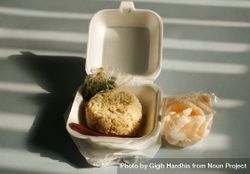 Rice lunch in a to go box 5oe38b