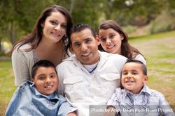 Happy Hispanic Family In the Park 4BanmW