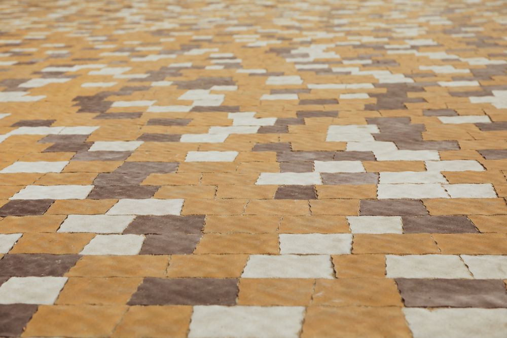 Multi-colored paving slabs on whole background, space for text