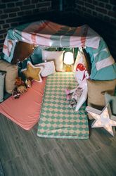 Diy tent decorated for pajama party