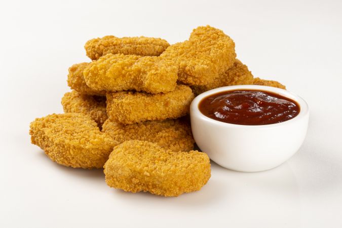 Fried chicken nuggets isolated