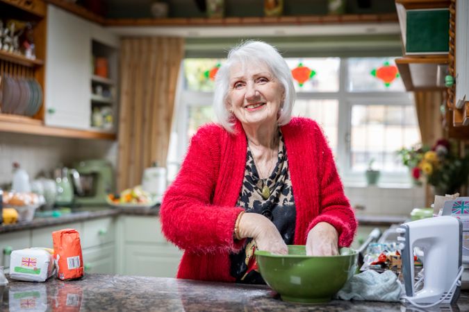 Woman baking at home