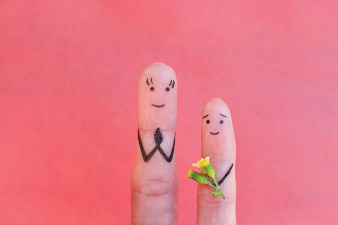 Finger art of happy people.