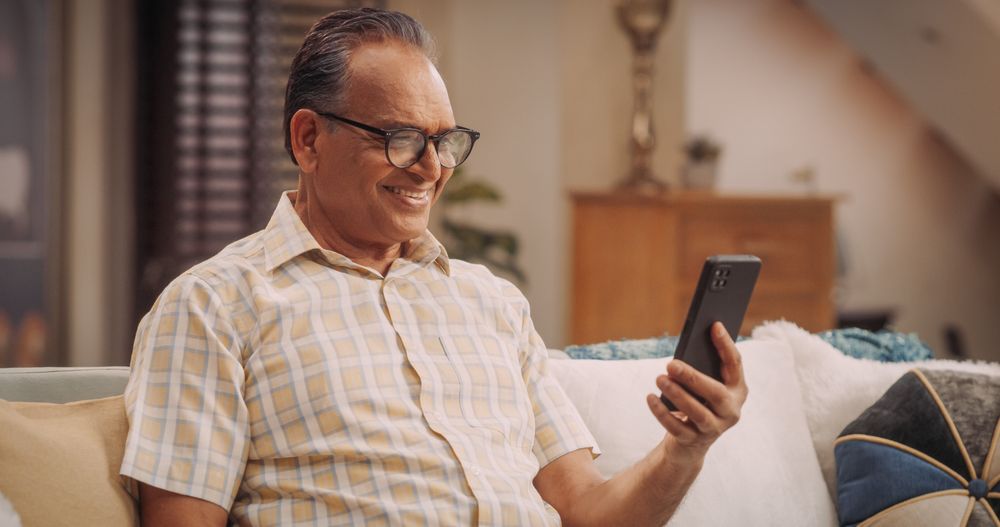 Older Man Using Smartphone