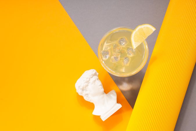 Concept of tasty drink, Limoncello, space for text