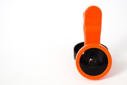 Additional lens for smartphone camera with copy space