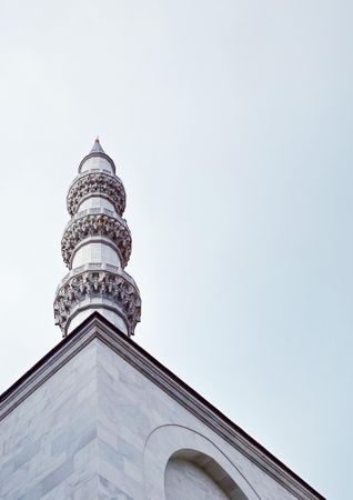 Corner of mosque with minaret