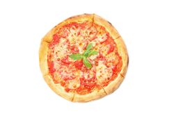 Tasty pizza with tomato isolated on neutral background