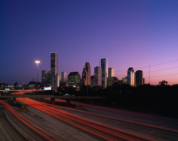 Skyline shot from the interstate, Houston, Texas