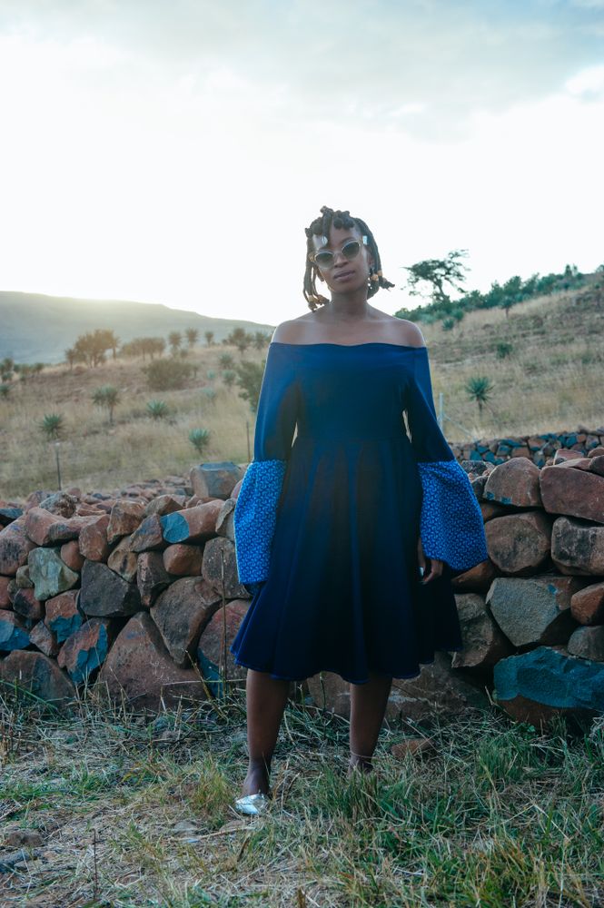 Full length portrait of guest at Zulu wedding