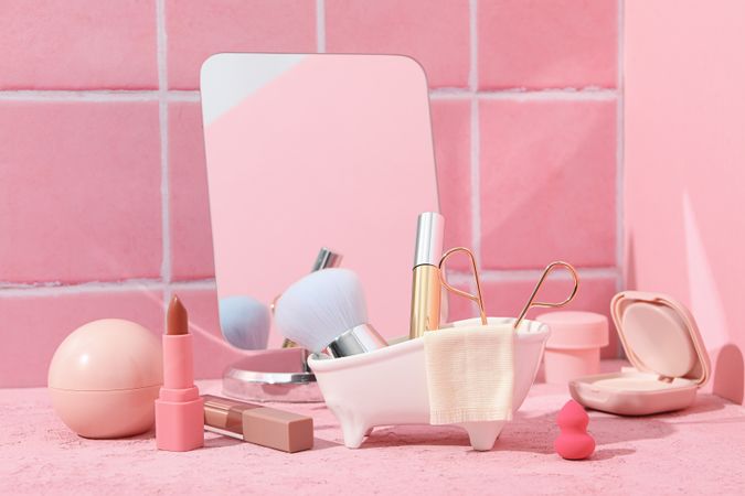 Concept of cosmetic and beauty care accessories