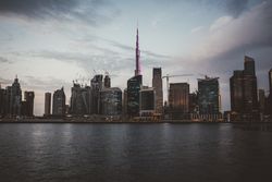 City skyline in twilight time