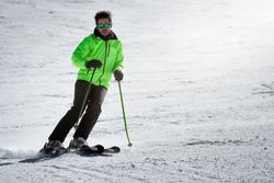 Man skiing on winter day