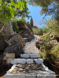 Winding stone steps to hilltop chapel 48B2gZ