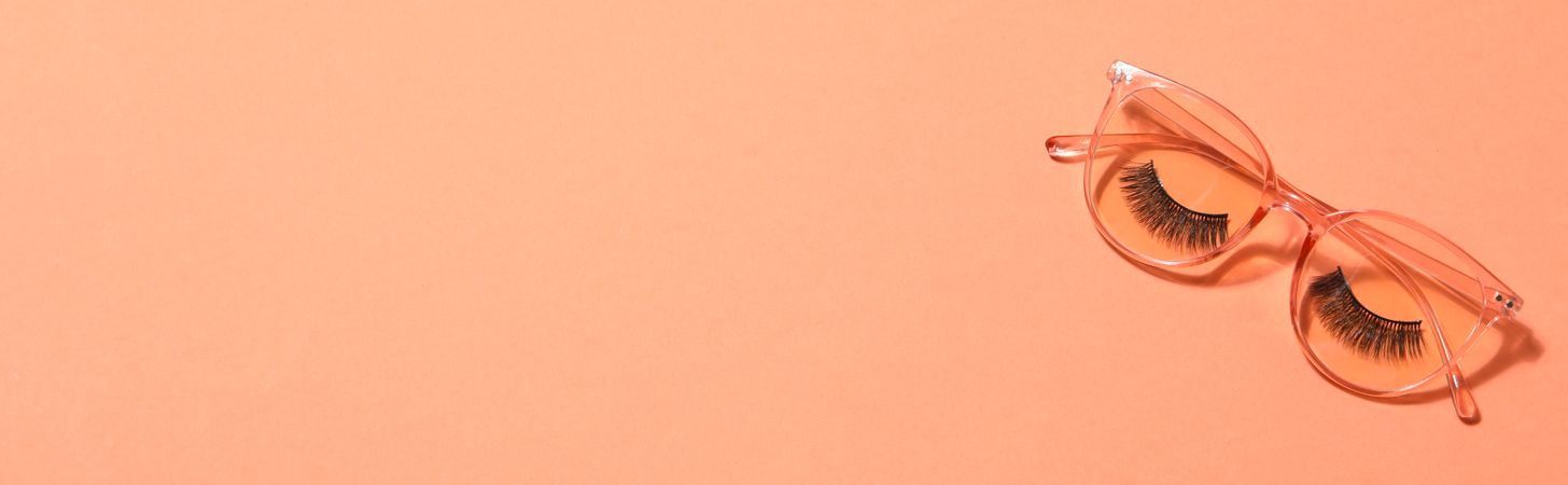 concept of cosmetology tools and beauty treatment, false eyelashes