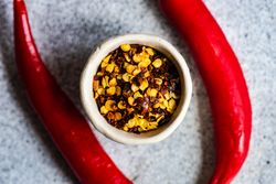 Bowl with chili peppers