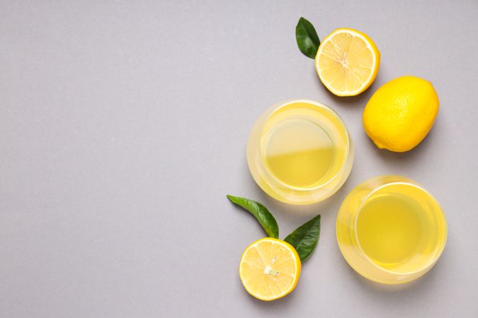 Concept of fresh summer drink - Limoncello cocktail