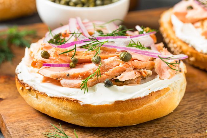 Healthy Homemade Salmon Lox Everything Bagel