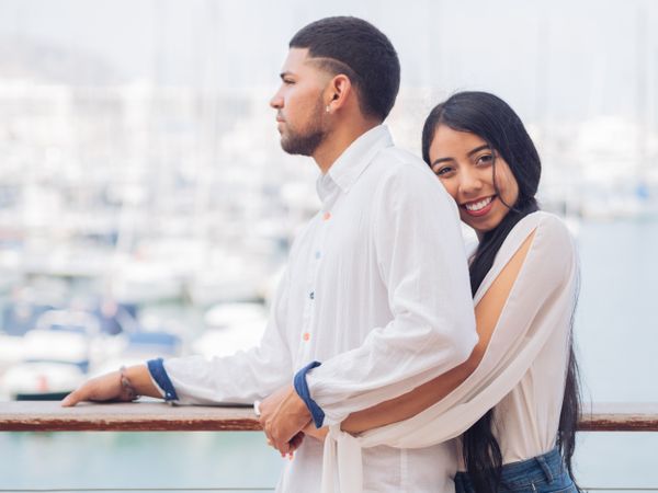 Man and woman embracing with love