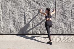 brunette woman running