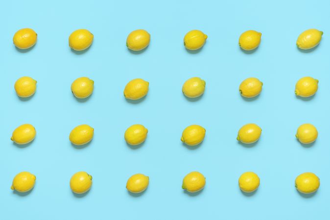 Lemons on a blue background pattern