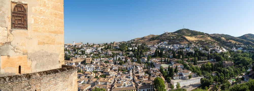 Albayzin district of Granada, Spain, from the towers of the Alhambra