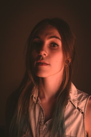 woman with nose piercing