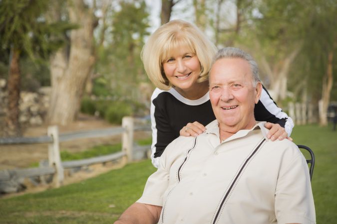 Affectionate Mature Couple Portrait At The Park