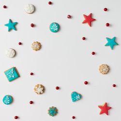 Christmas cookies and red berries