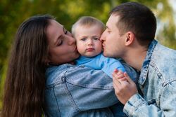 Family autumn day outdoor