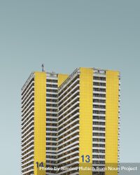 Yellow buildings against a blue sky 5q1pj5