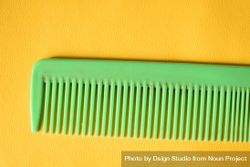 Bright green hair comb in yellow studio bxA7Pa