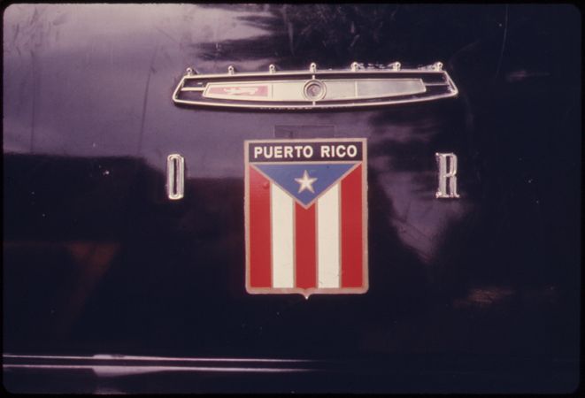 Emblem of Puerto Rico on a Car in Paterson, New Jersey