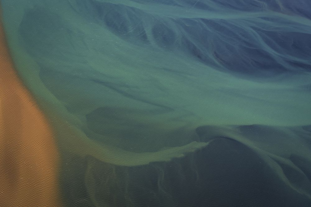 Aerial shot off the Icelandic coast line