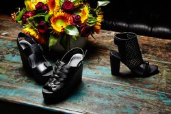 Womens shoes displayed on a table